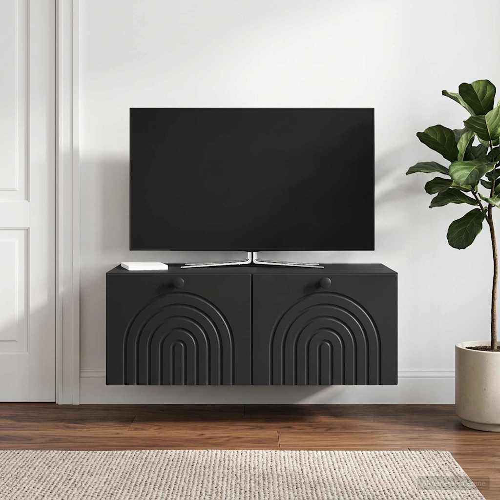 vidaXL Szafka RTV montowana na ścianie Czarny 78,5 x 41 x 30 cm