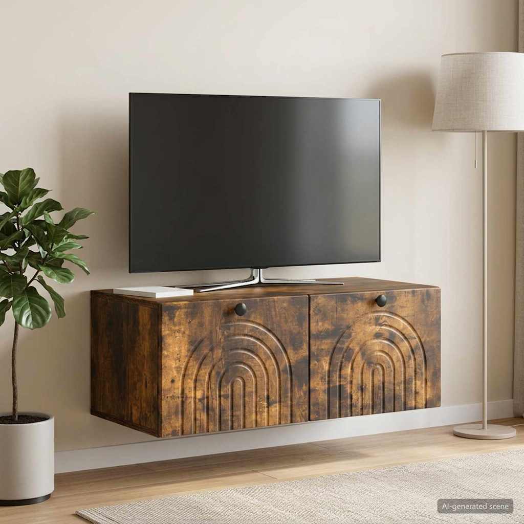 vidaXL Szafka RTV montowana na ścianie Dąb wędzony 78,5 x 41 x 30 cm