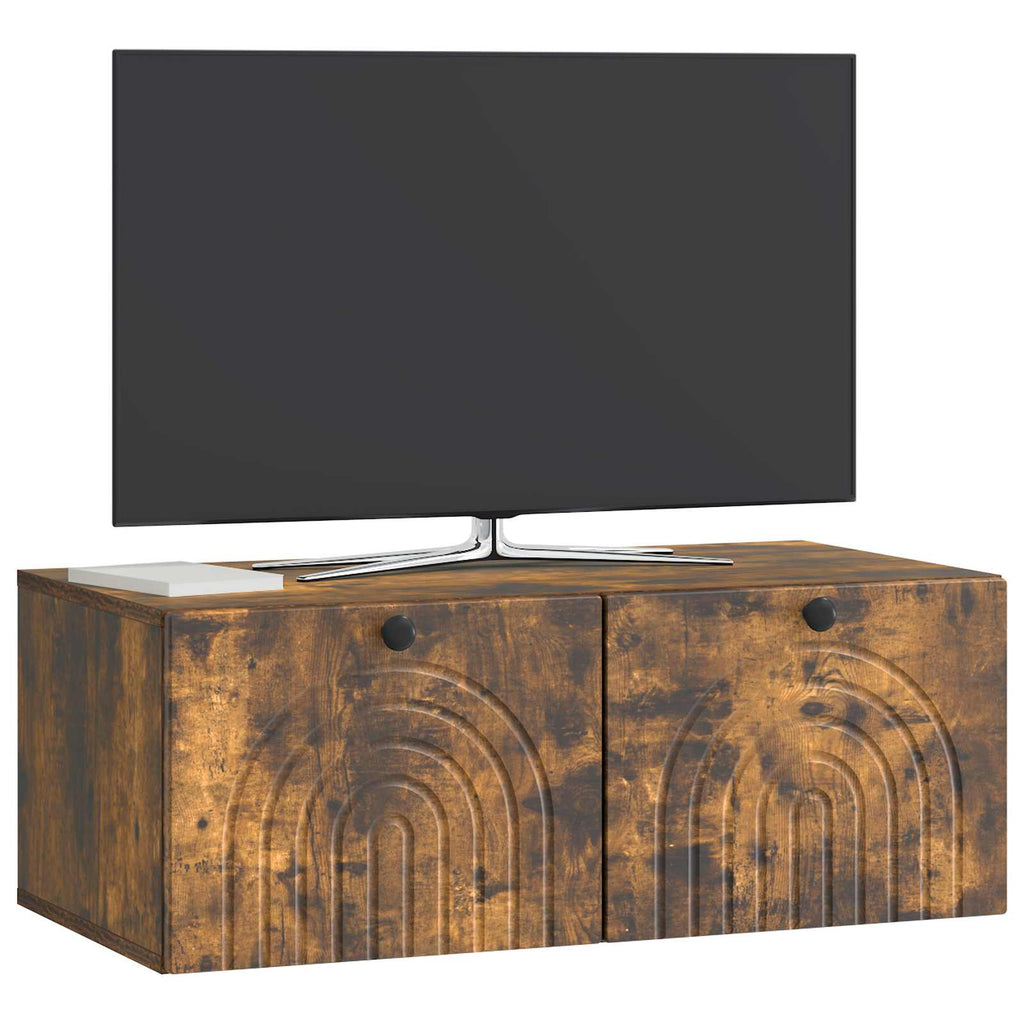 vidaXL Szafka RTV montowana na ścianie Dąb wędzony 78,5 x 41 x 30 cm