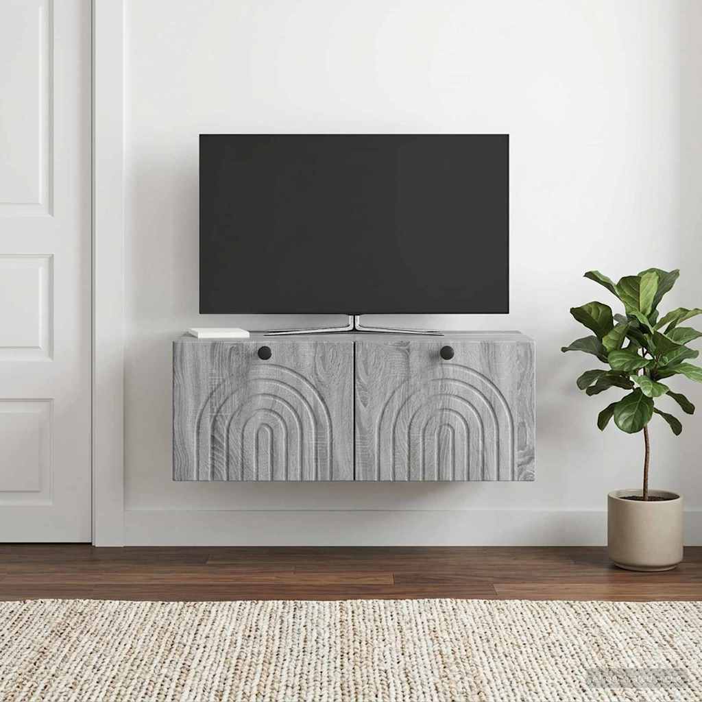 vidaXL Szafka RTV montowana na ścianie Szary Sonoma 78,5 x 41 x 30 cm