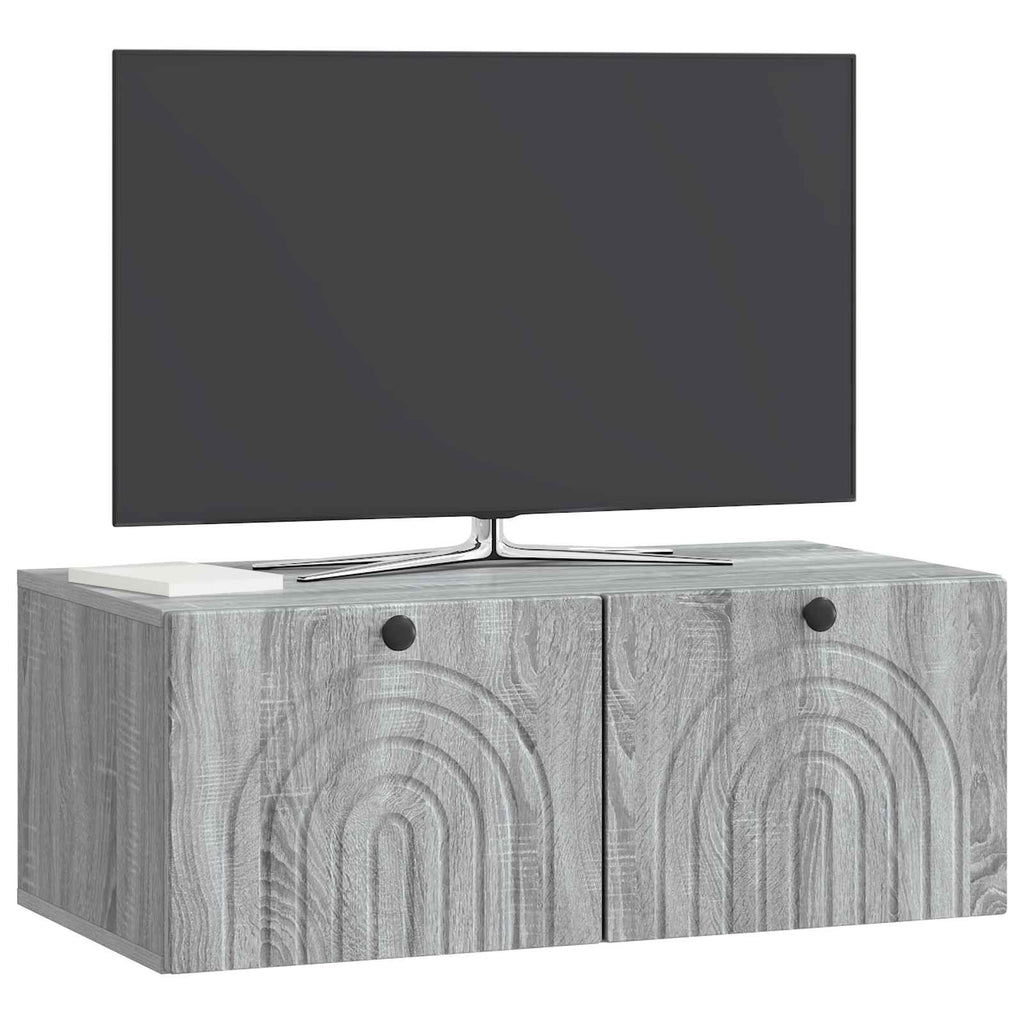 vidaXL Szafka RTV montowana na ścianie Szary Sonoma 78,5 x 41 x 30 cm