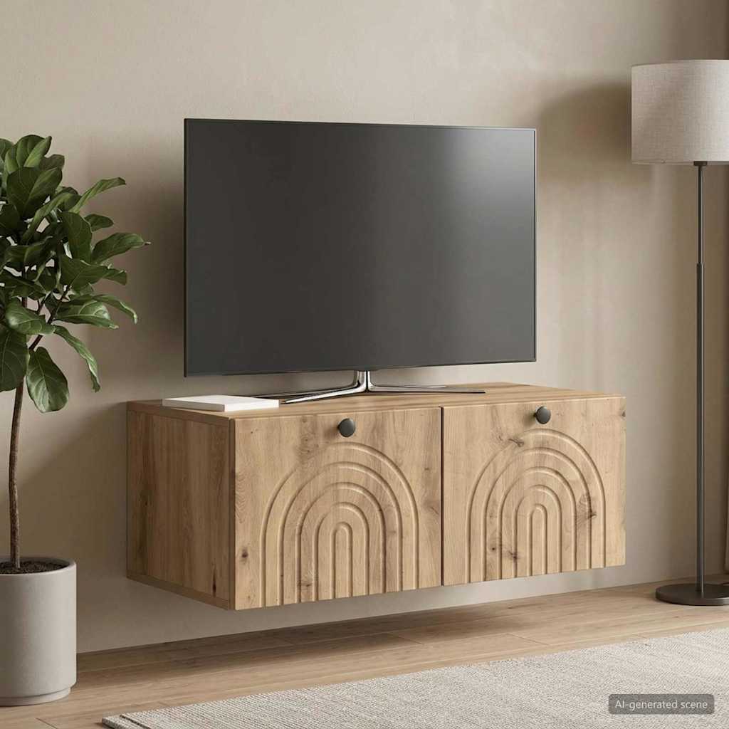 vidaXL Szafka RTV montowana na ścianie 78,5 x 41 x 30 cm Dąb artisan