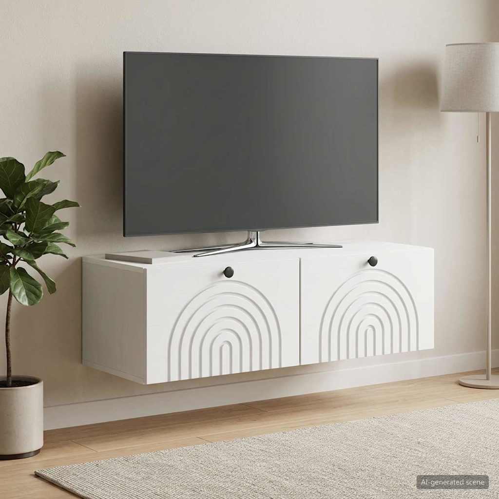 vidaXL Szafka RTV montowana na ścianie 99 x 41 x 30 cm Biały