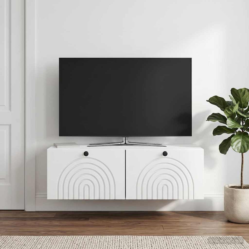vidaXL Szafka RTV montowana na ścianie 99 x 41 x 30 cm Biały