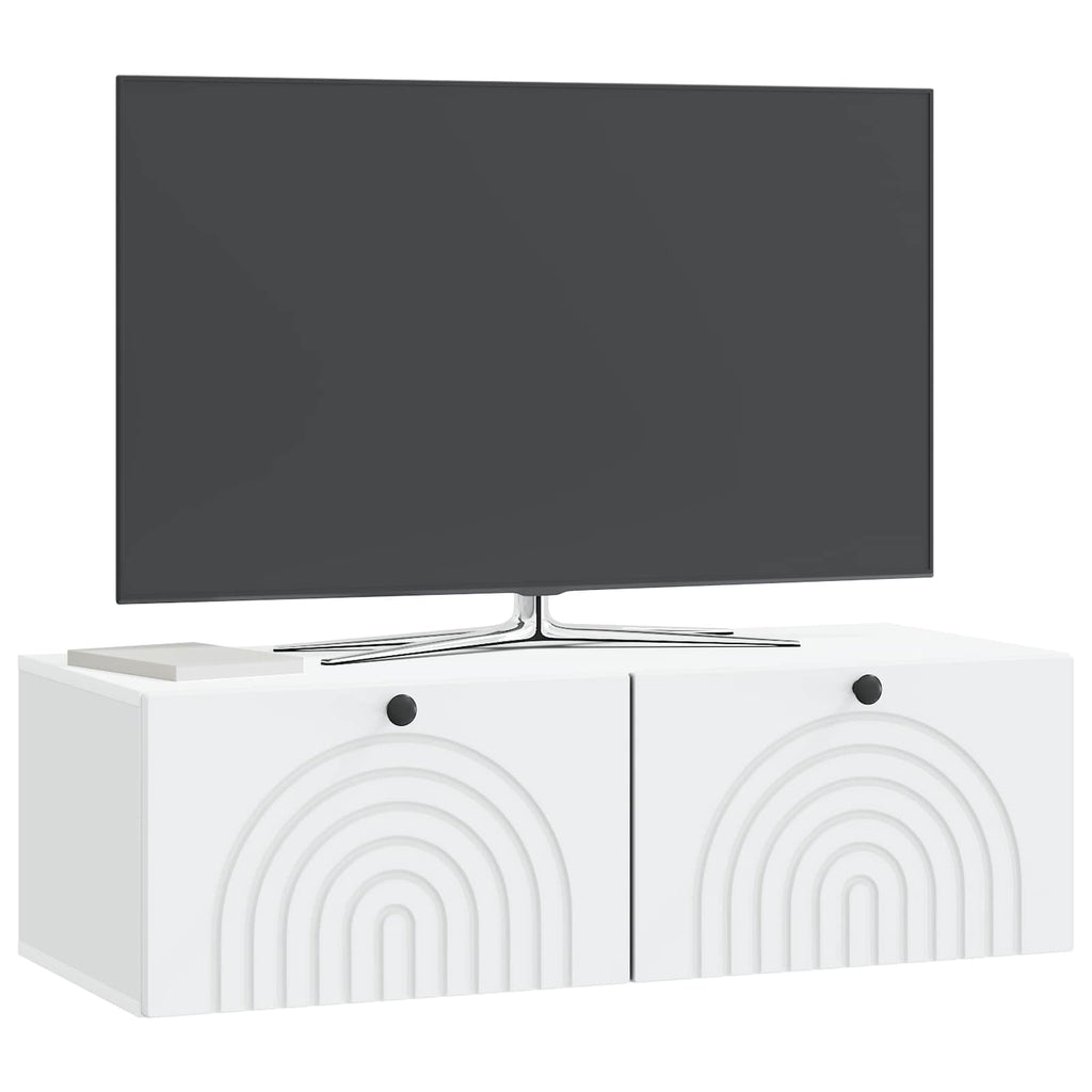 vidaXL Szafka RTV montowana na ścianie Biały 99 x 41 x 30 cm