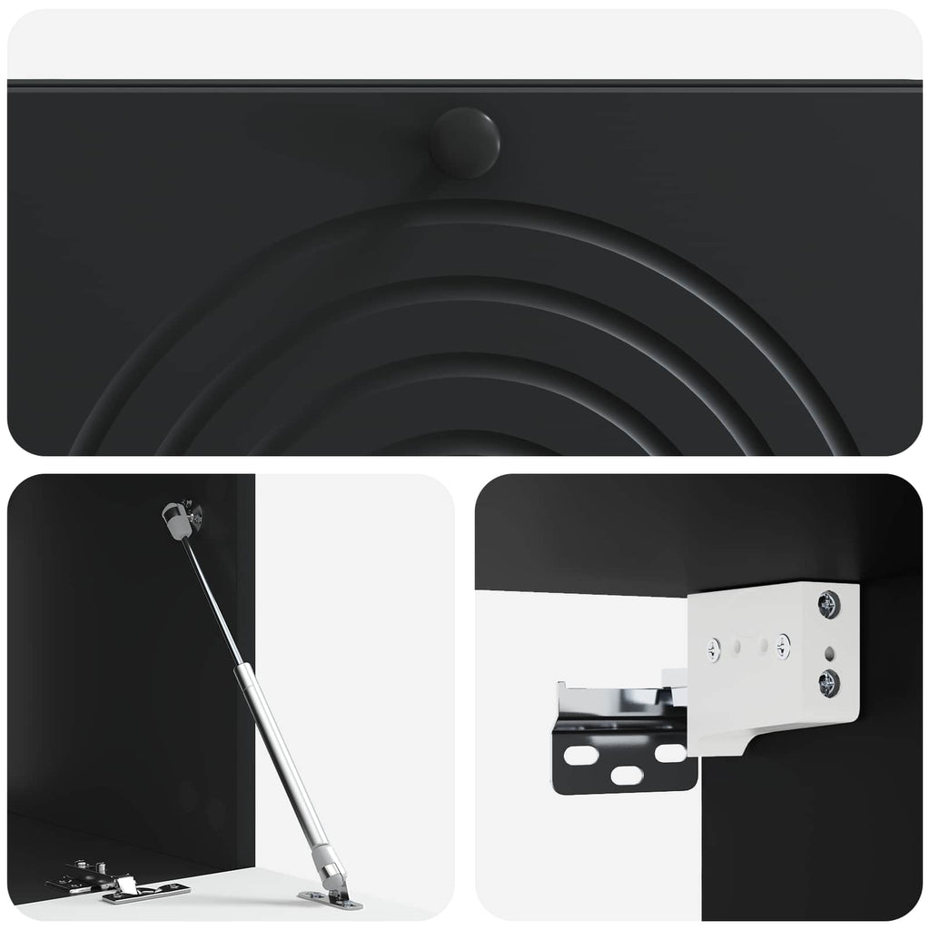 vidaXL Szafka RTV montowana na ścianie Czarny 99 x 41 x 30 cm
