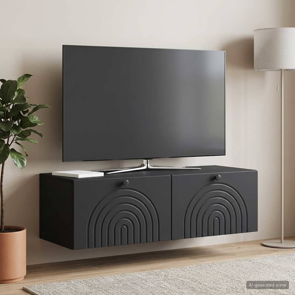 vidaXL Szafka RTV montowana na ścianie Czarny 99 x 41 x 30 cm