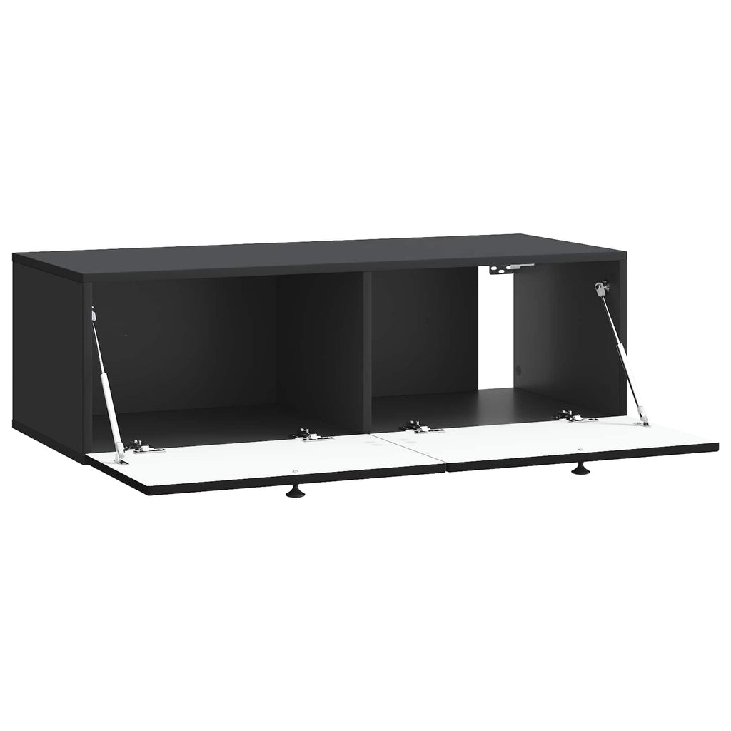 vidaXL Szafka RTV montowana na ścianie Czarny 99 x 41 x 30 cm