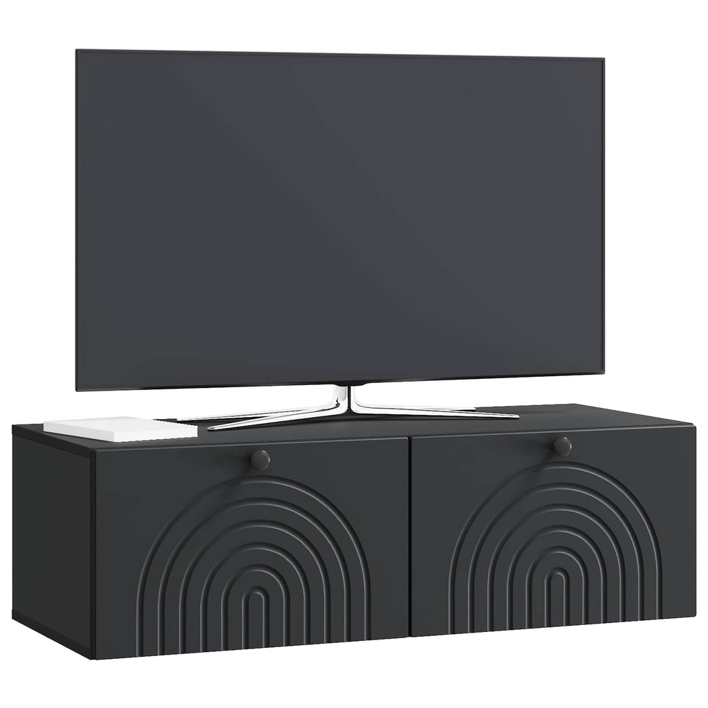 vidaXL Szafka RTV montowana na ścianie Czarny 99 x 41 x 30 cm