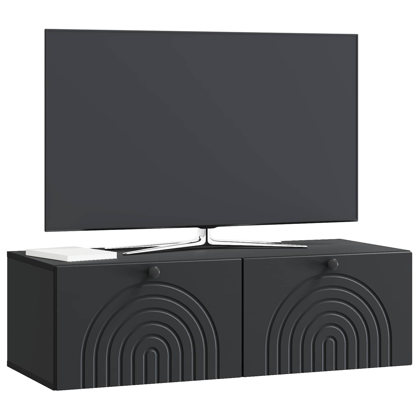 vidaXL Szafka RTV montowana na ścianie Czarny 99 x 41 x 30 cm