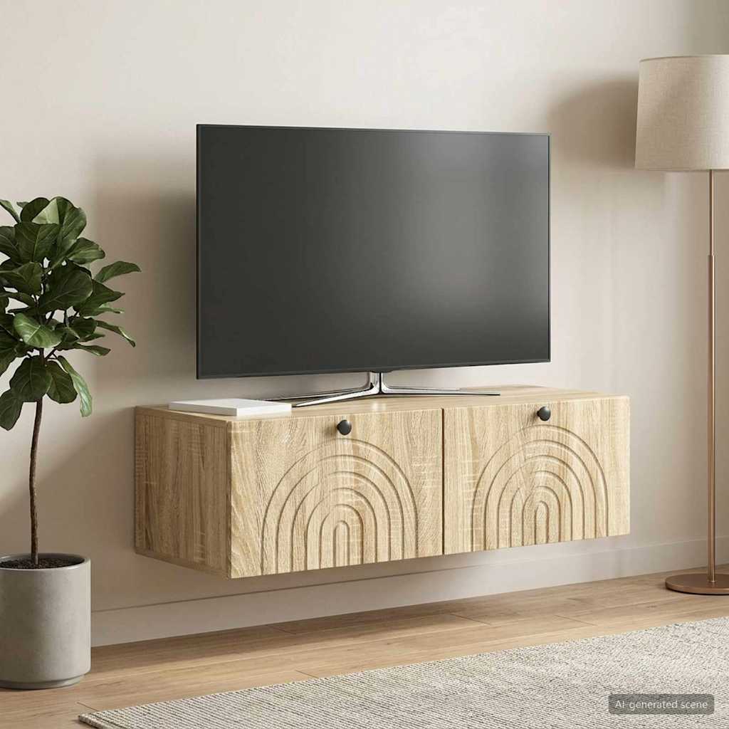 vidaXL Szafka RTV montowana na ścianie dąb Sonoma 98 x 41 x 30 cm
