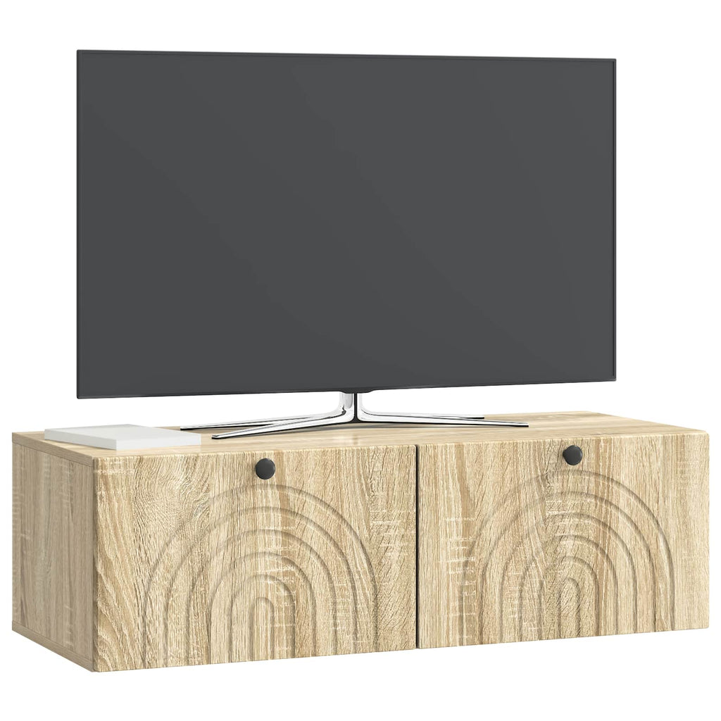 vidaXL Szafka RTV montowana na ścianie dąb Sonoma 98 x 41 x 30 cm