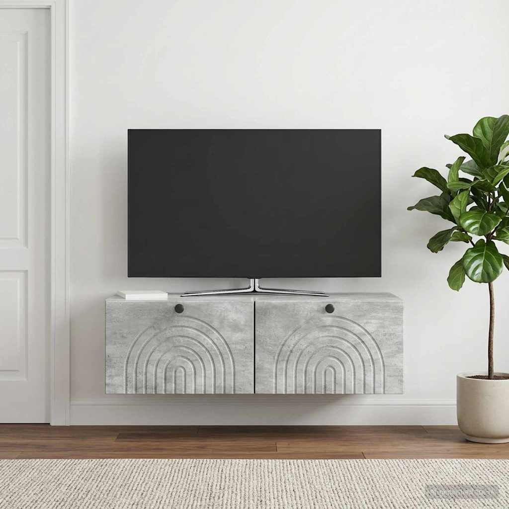 vidaXL Szafka RTV montowana na ścianie Betonowy szary 99 x 41 x 30 cm