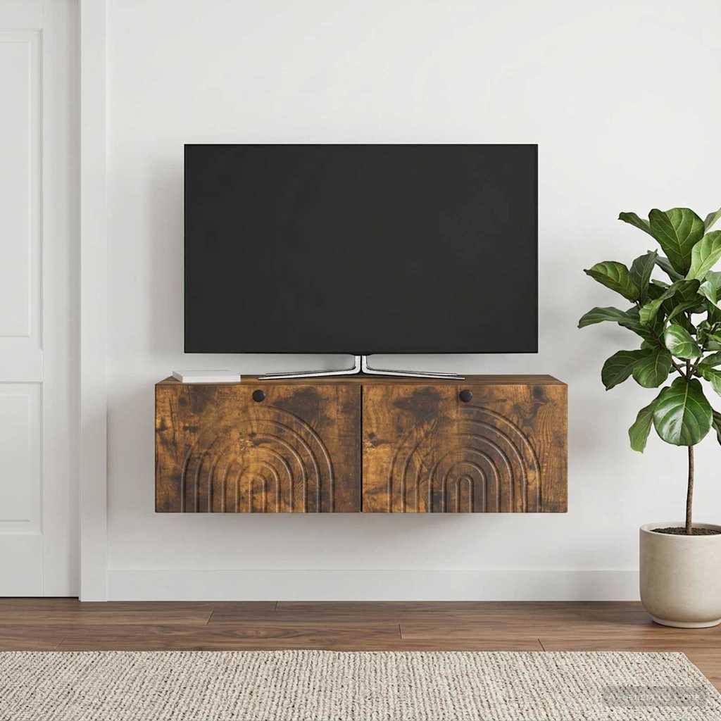vidaXL Szafka RTV montowana na ścianie Dąb wędzony 99 x 41 x 30 cm