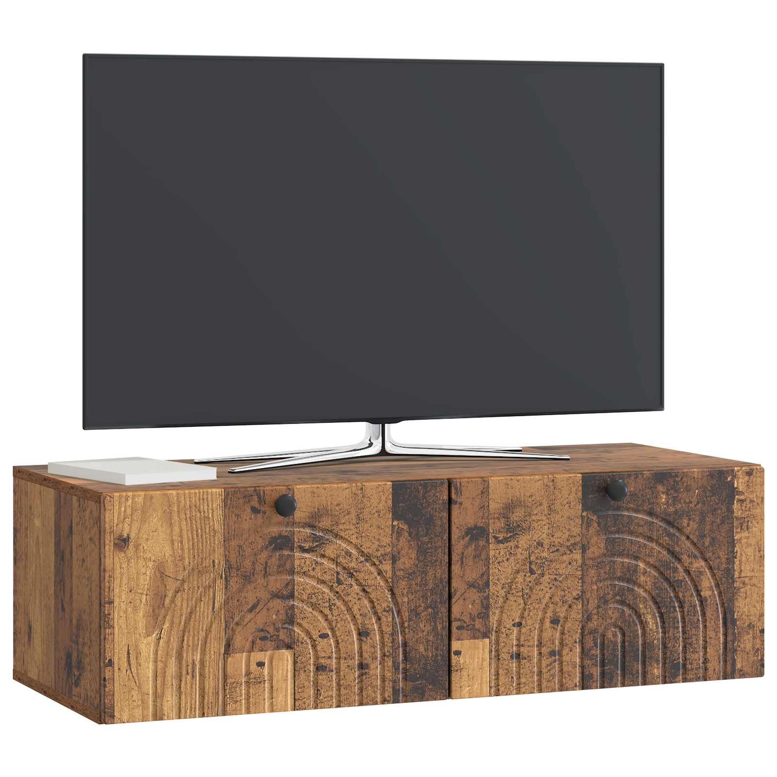 vidaXL Szafka RTV montowana na ścianie Stare drewno 99 x 41 x 30 cm