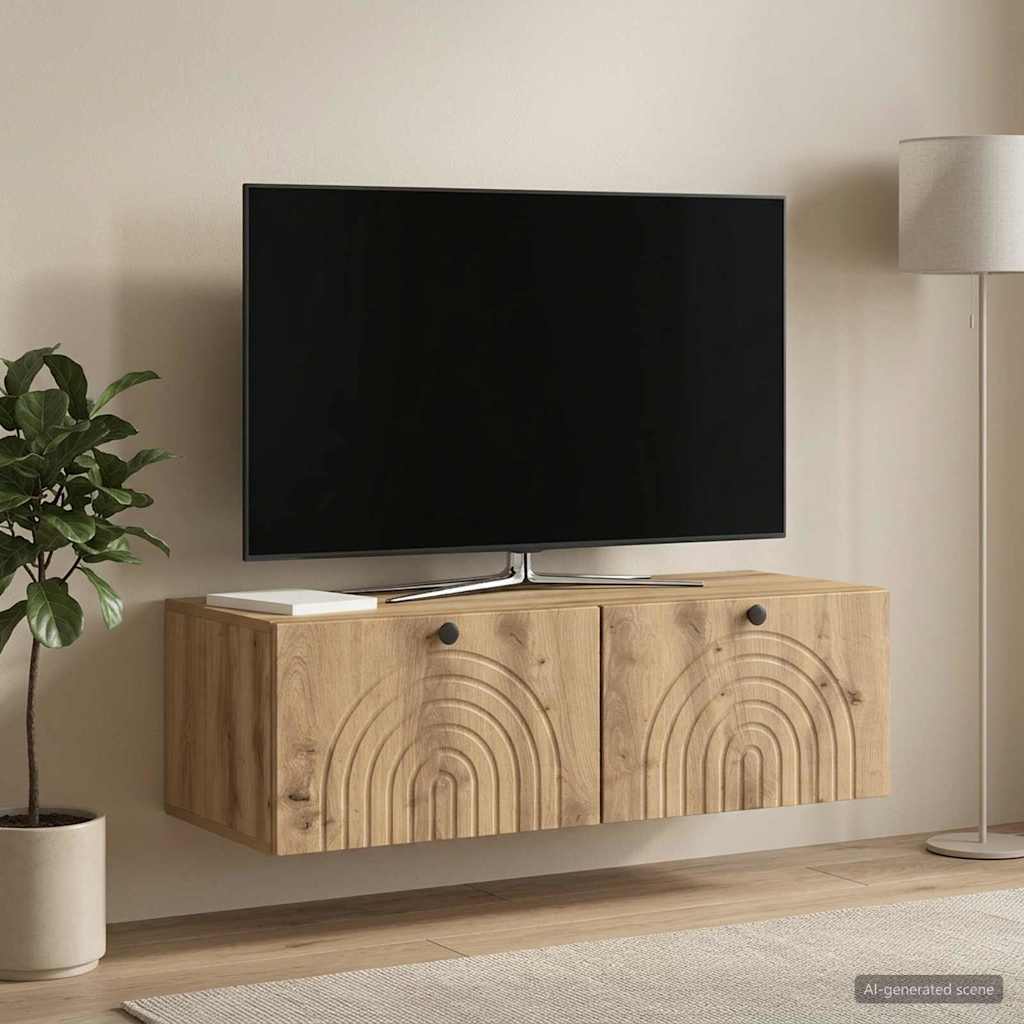 vidaXL Szafka RTV montowana na ścianie 99 x 41 x 30 cm Dąb artisan
