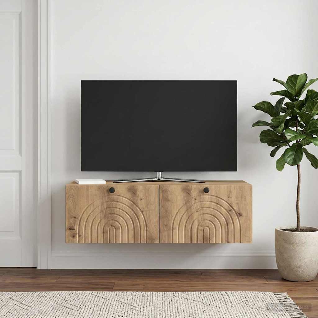vidaXL Szafka RTV montowana na ścianie 99 x 41 x 30 cm Dąb artisan