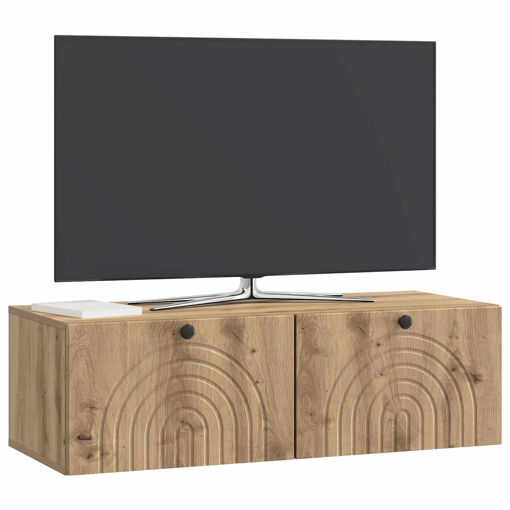vidaXL Szafka RTV montowana na ścianie Dąb artisan 99 x 41 x 30 cm