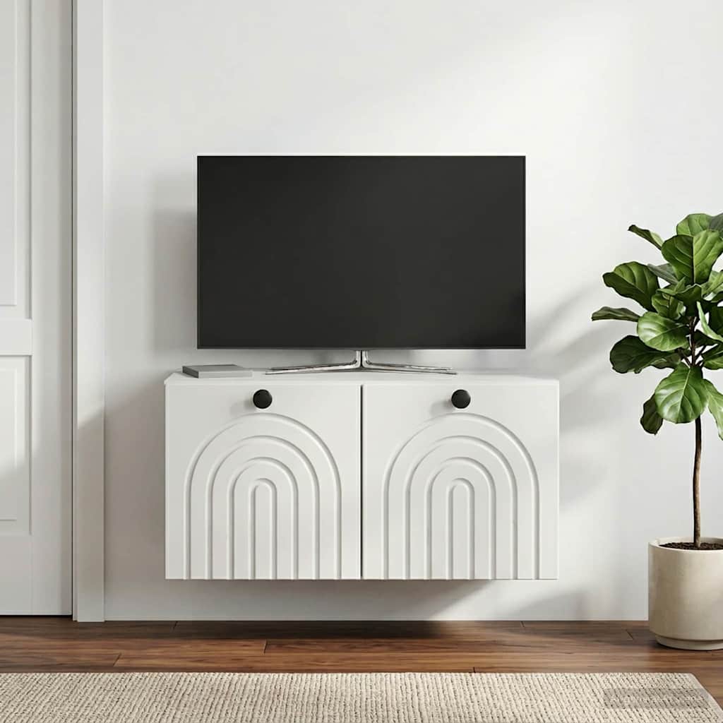 vidaXL Szafka RTV montowana na ścianie Biały 59,5 x 31 x 30 cm