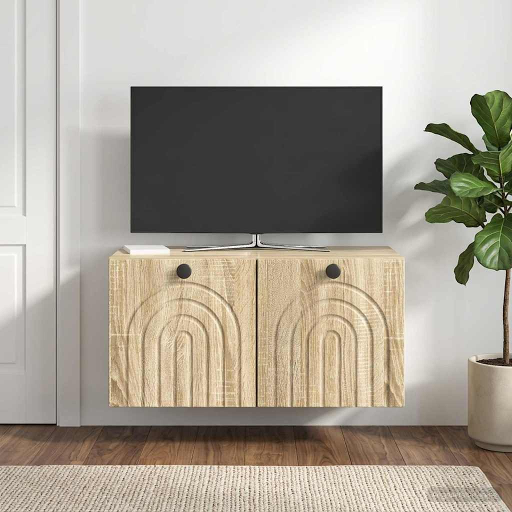 vidaXL Szafka RTV montowana na ścianie dąb Sonoma 59,5 x 31 x 30 cm