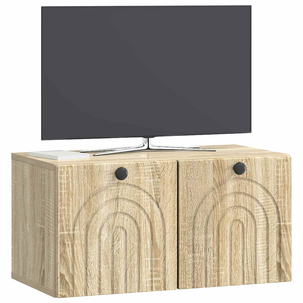 vidaXL Szafka RTV montowana na ścianie dąb Sonoma 59,5 x 31 x 30 cm