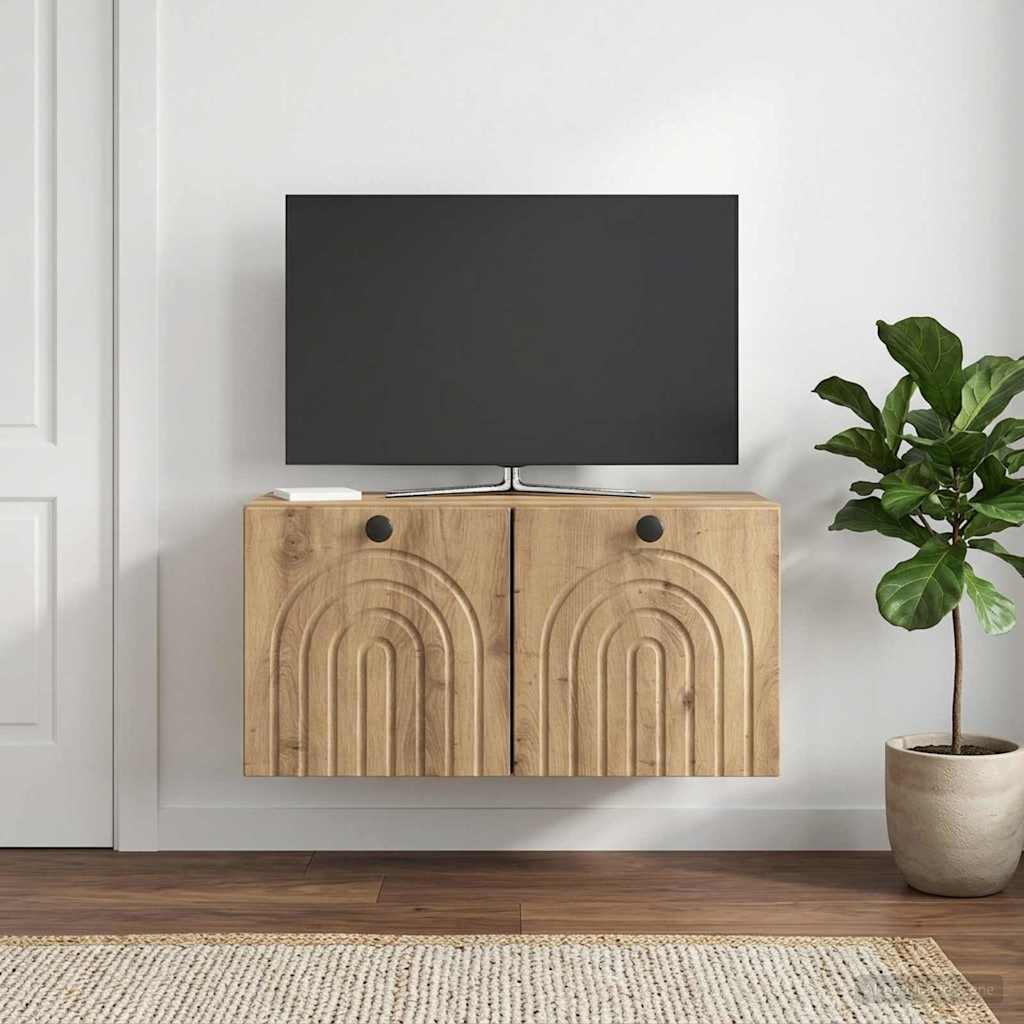 vidaXL Szafka RTV montowana na ścianie 59,5 x 31 x 30 cm Dąb artisan