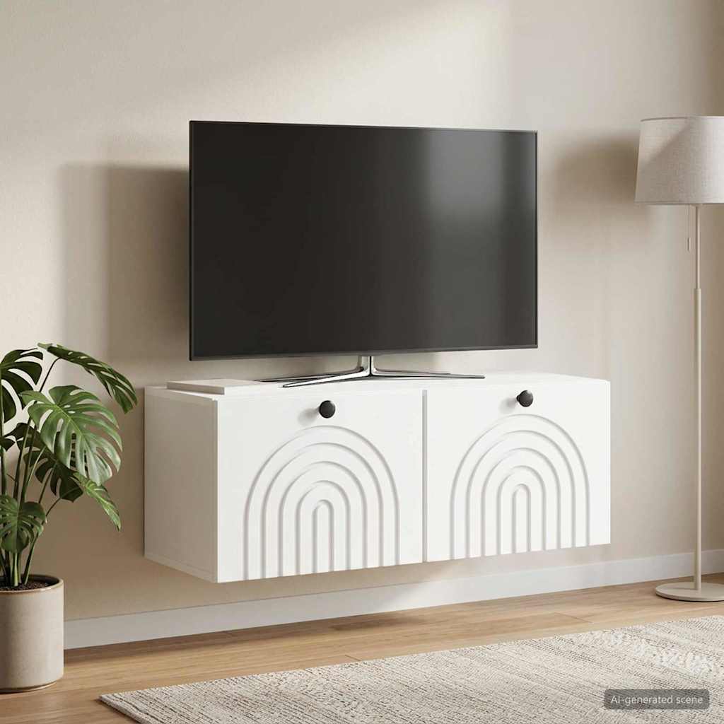 vidaXL Szafka RTV montowana na ścianie Biały 78,5 x 31 x 30 cm