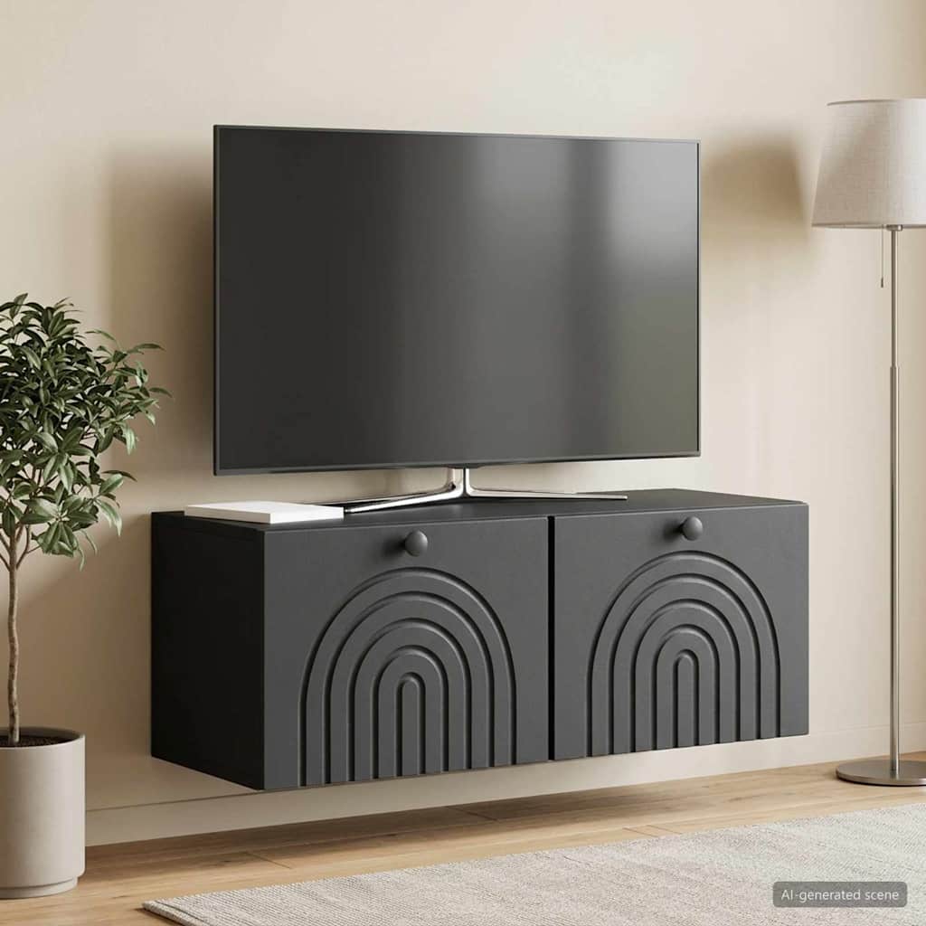 vidaXL Szafka RTV montowana na ścianie Czarny 78,5 x 31 x 30 cm