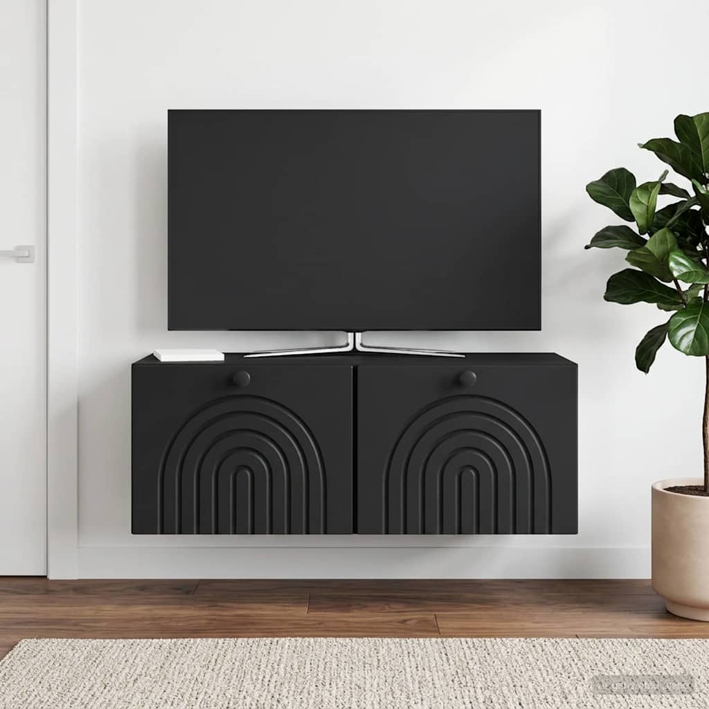vidaXL Szafka RTV montowana na ścianie Czarny 78,5 x 31 x 30 cm