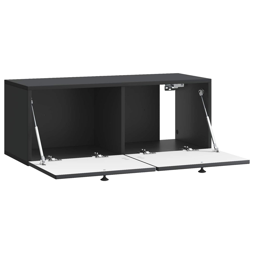 vidaXL Szafka RTV montowana na ścianie Czarny 78,5 x 31 x 30 cm
