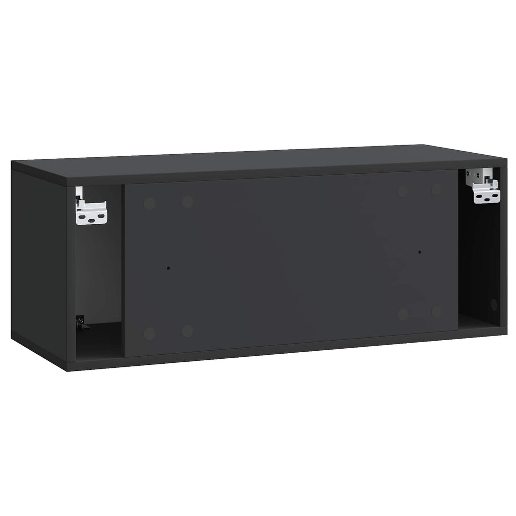 vidaXL Szafka RTV montowana na ścianie Czarny 78,5 x 31 x 30 cm