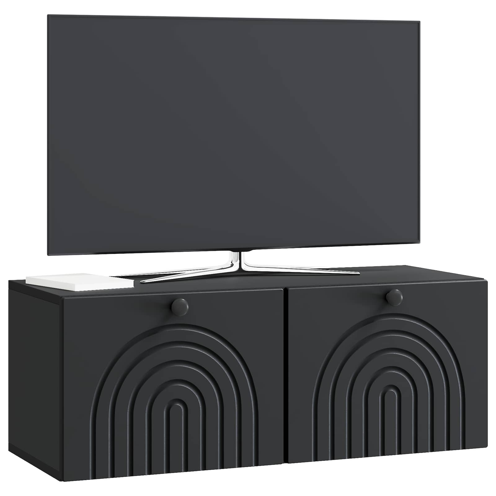 vidaXL Szafka RTV montowana na ścianie Czarny 78,5 x 31 x 30 cm
