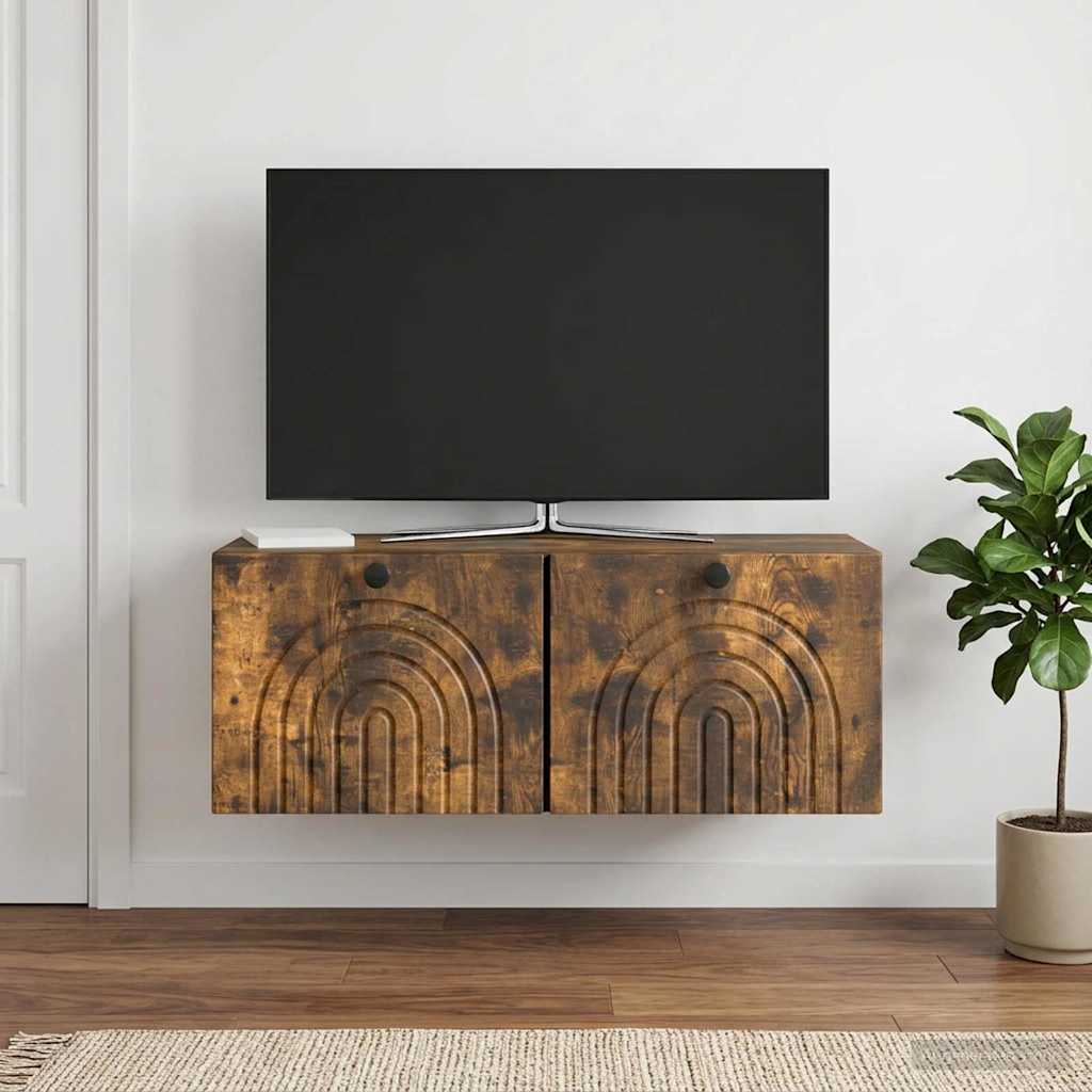 vidaXL Szafka RTV montowana na ścianie Dąb wędzony 78,5 x 31 x 30 cm