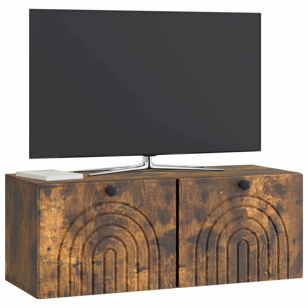 vidaXL Szafka RTV montowana na ścianie Dąb wędzony 78,5 x 31 x 30 cm