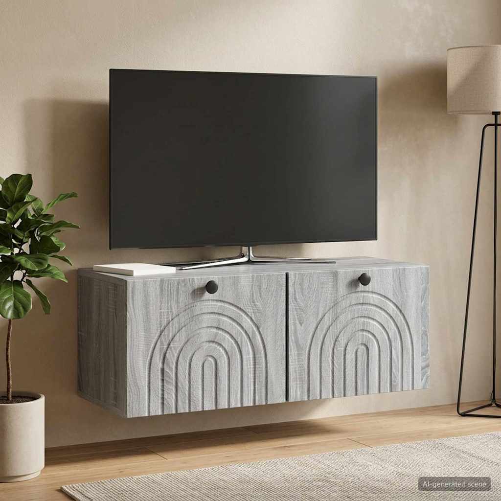 vidaXL Szafka RTV montowana na ścianie Szary Sonoma 78,5 x 31 x 30 cm