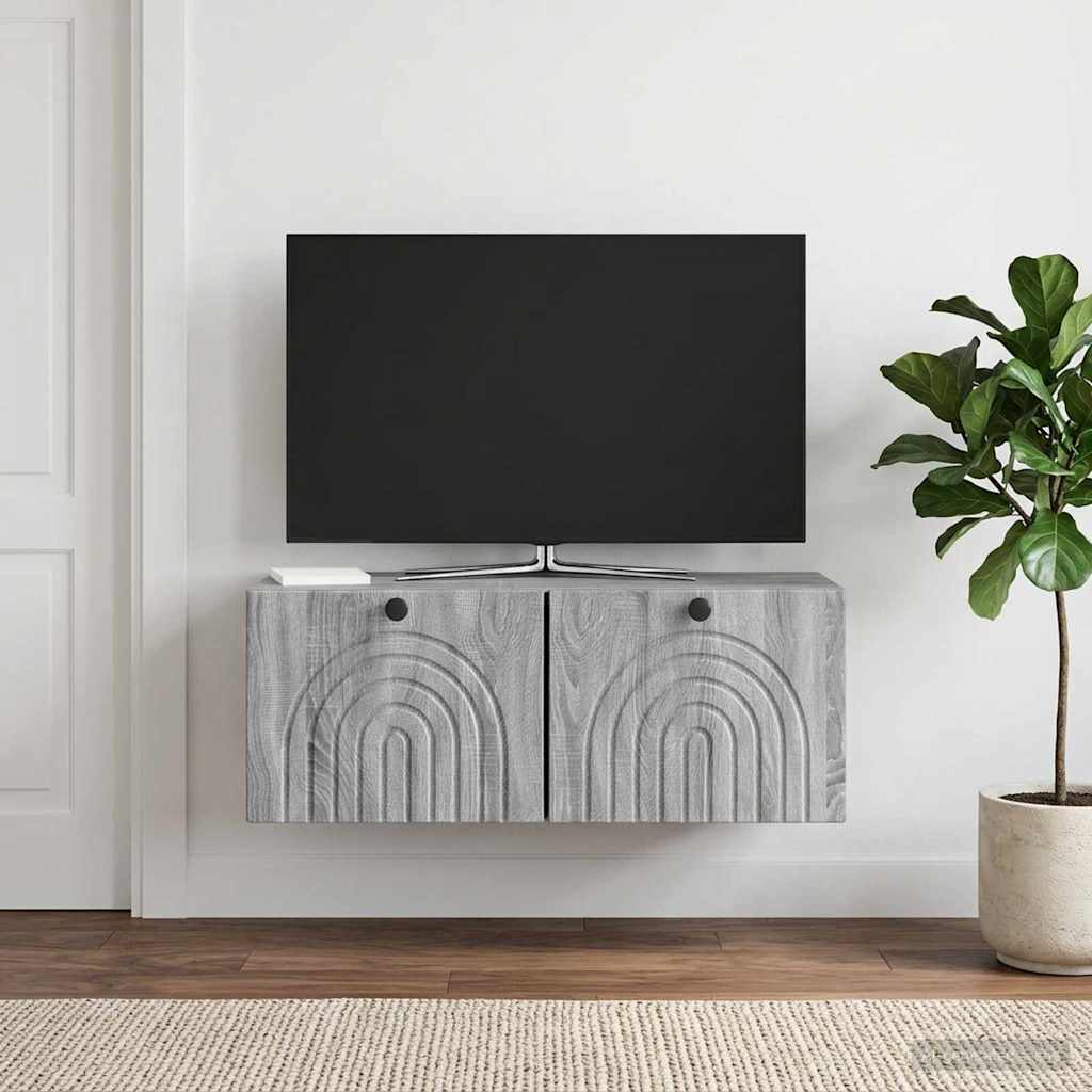 vidaXL Szafka RTV montowana na ścianie Szary Sonoma 78,5 x 31 x 30 cm