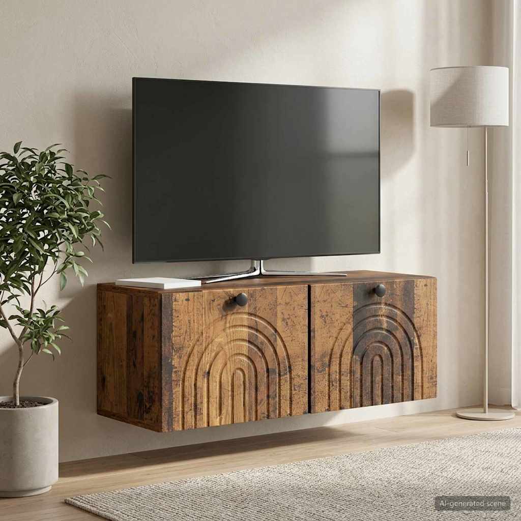 vidaXL Szafka RTV montowana na ścianie Stare drewno 78,5 x 31 x 30 cm