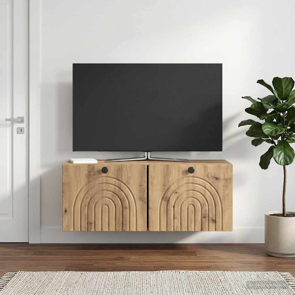 vidaXL Szafka RTV montowana na ścianie 78,5 x 31 x 30 cm Dąb artisan