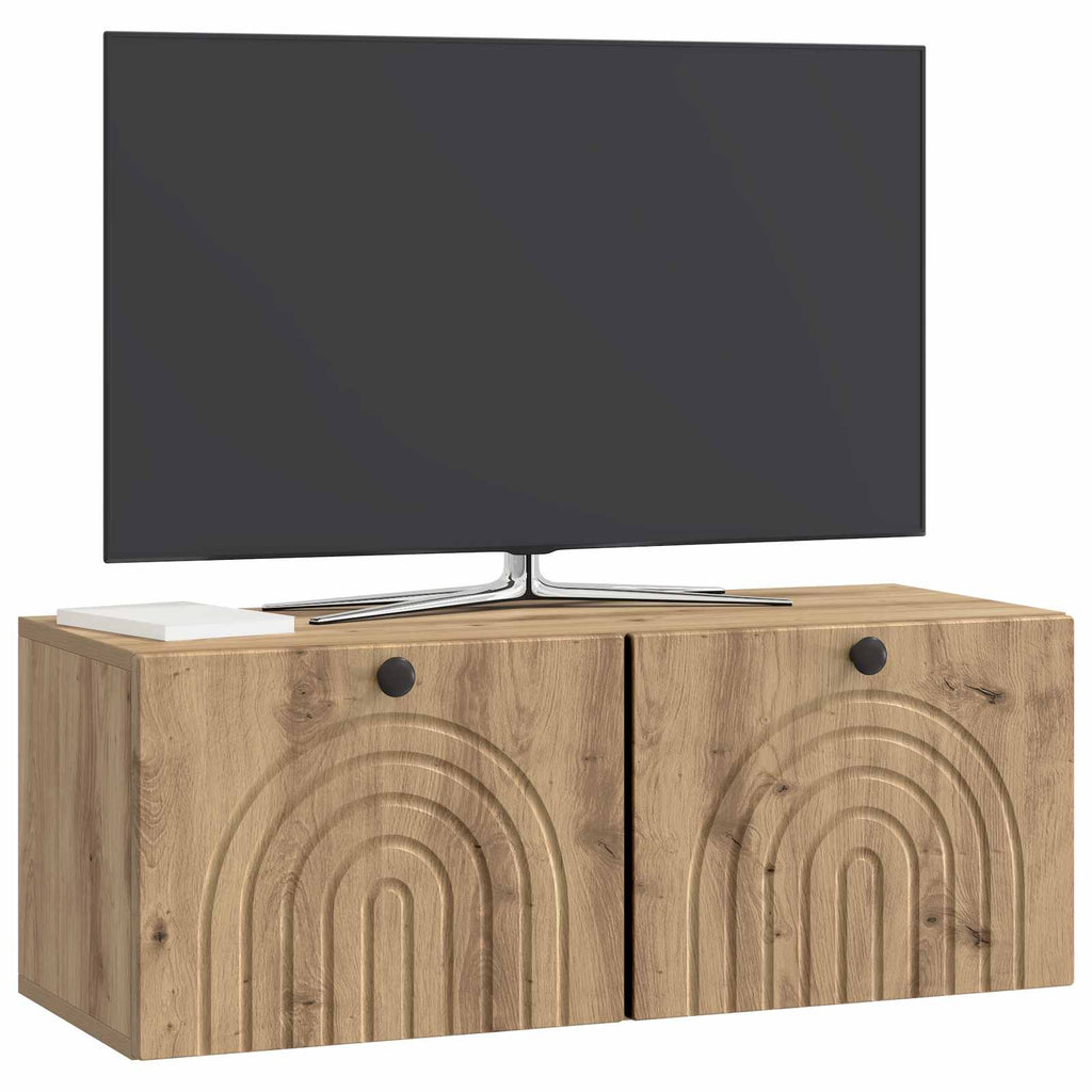 vidaXL Szafka RTV montowana na ścianie 78,5 x 31 x 30 cm Dąb artisan