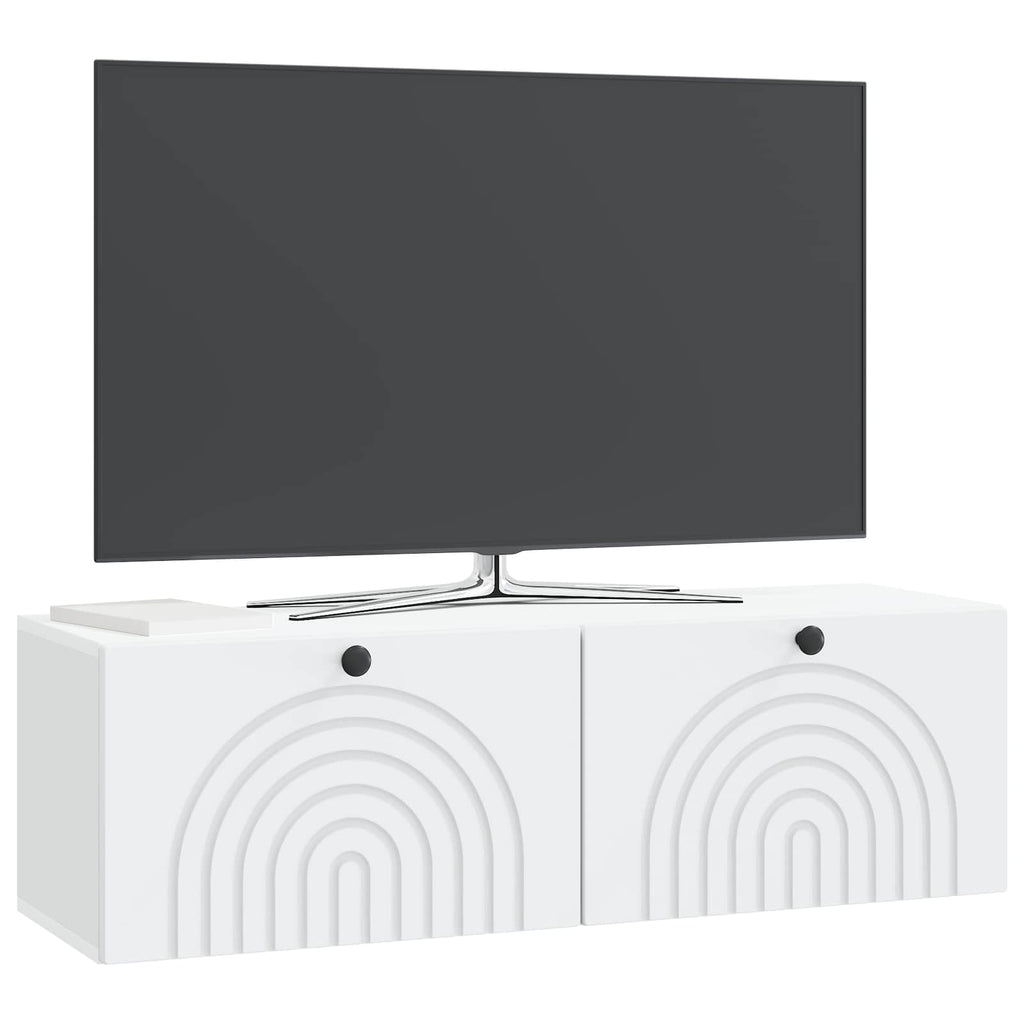 vidaXL Szafka RTV montowana na ścianie Biały 98 x 31 x 30 cm