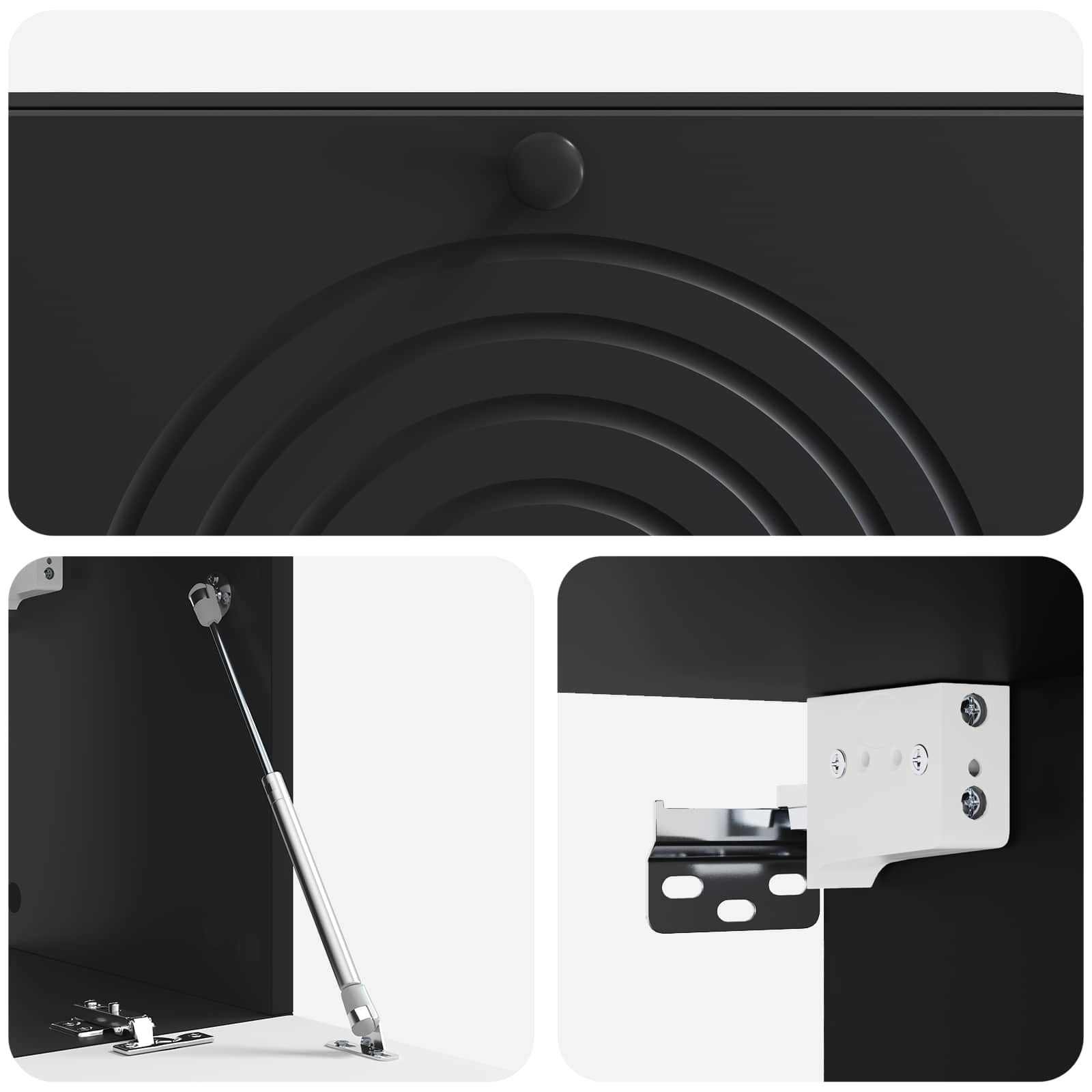 vidaXL Szafka RTV montowana na ścianie Czarny 98 x 31 x 30 cm
