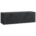 vidaXL Szafka RTV montowana na ścianie Czarny 98 x 31 x 30 cm