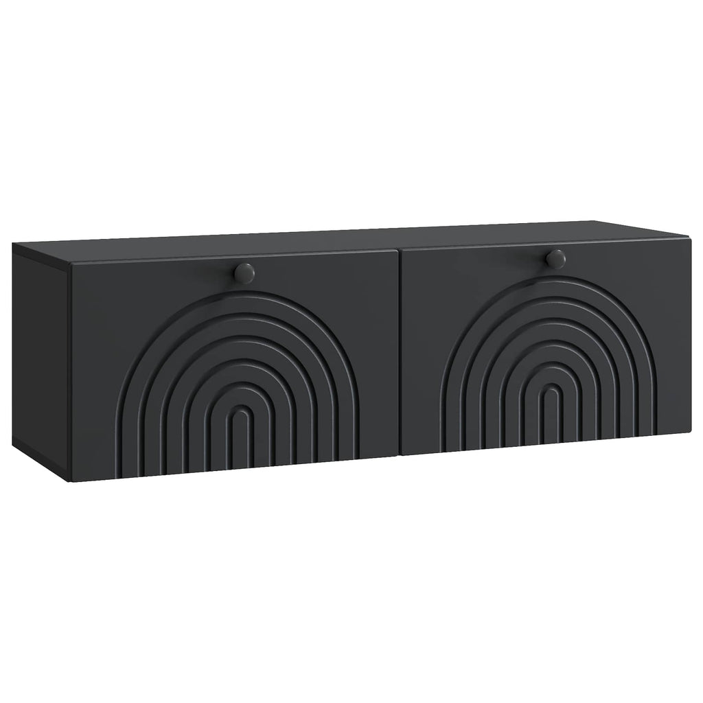 vidaXL Szafka RTV montowana na ścianie Czarny 98 x 31 x 30 cm