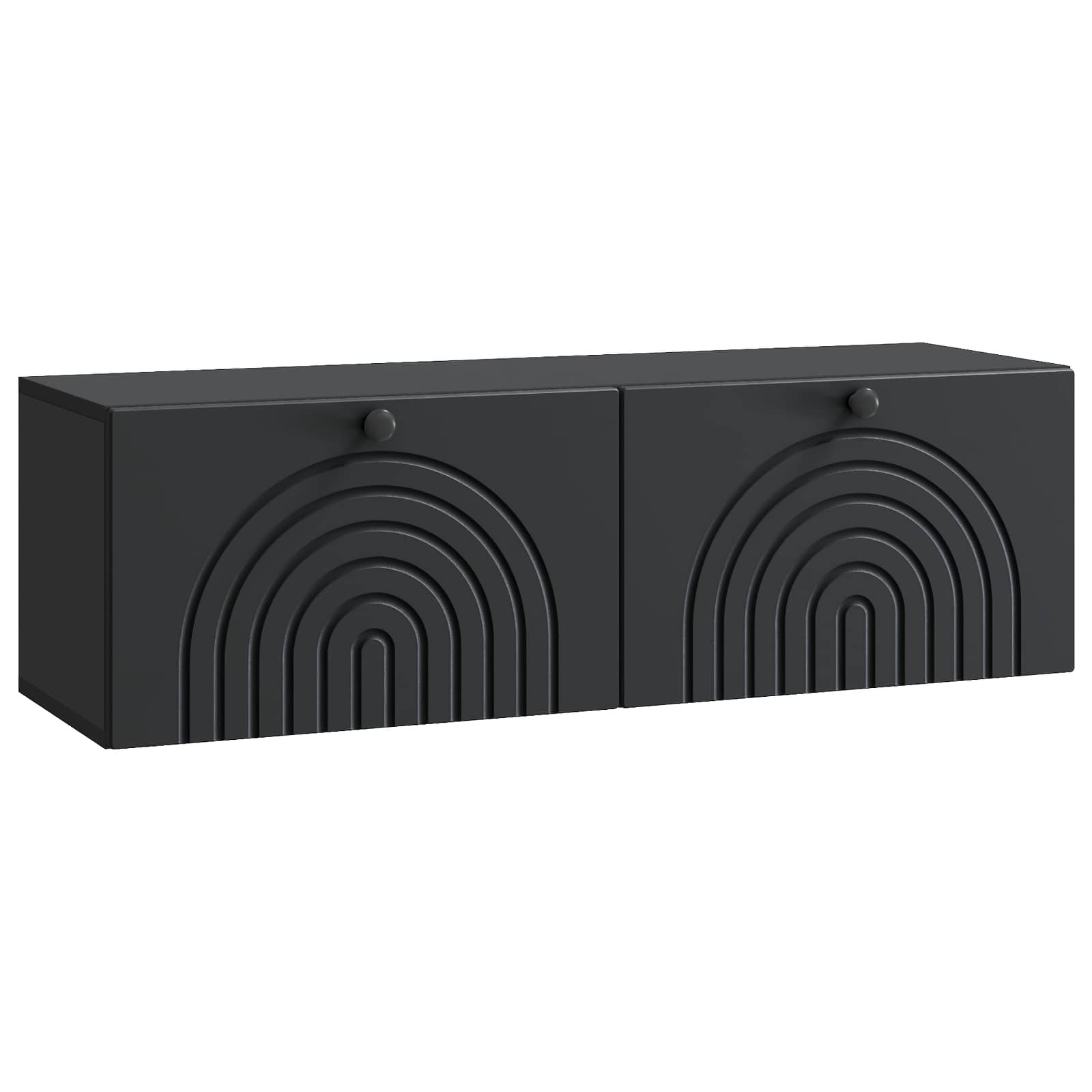 vidaXL Szafka RTV montowana na ścianie Czarny 98 x 31 x 30 cm