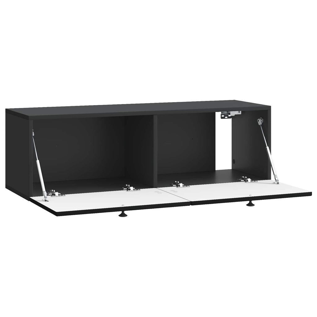 vidaXL Szafka RTV montowana na ścianie Czarny 98 x 31 x 30 cm