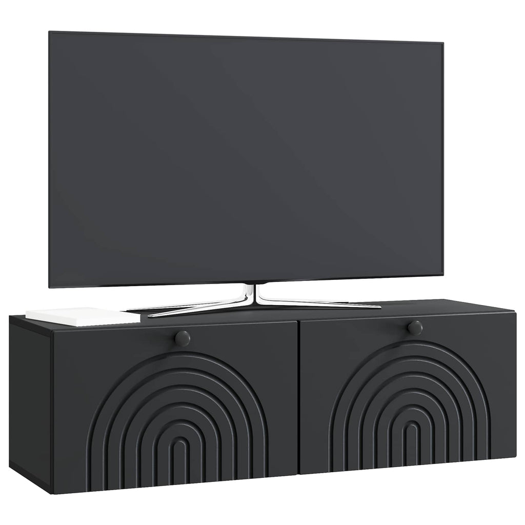 vidaXL Szafka RTV montowana na ścianie Czarny 98 x 31 x 30 cm