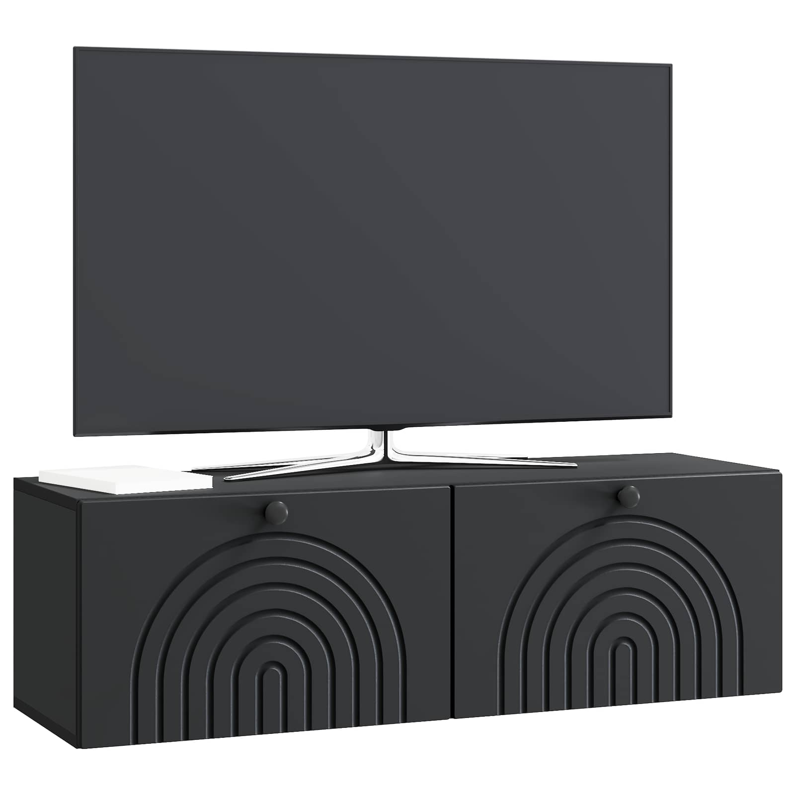 vidaXL Szafka RTV montowana na ścianie Czarny 98 x 31 x 30 cm