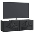 vidaXL Szafka RTV montowana na ścianie Czarny 98 x 31 x 30 cm