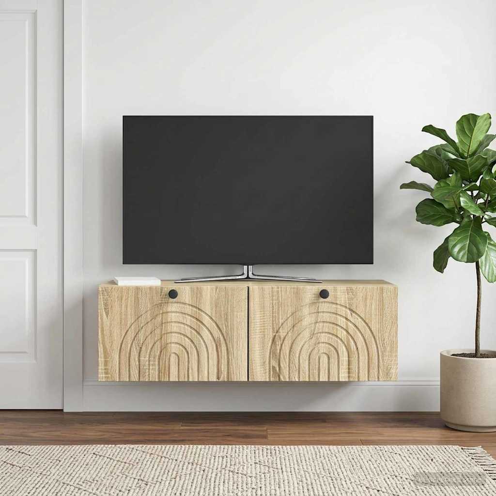 vidaXL Szafka RTV montowana na ścianie dąb Sonoma 98 x 31 x 30 cm