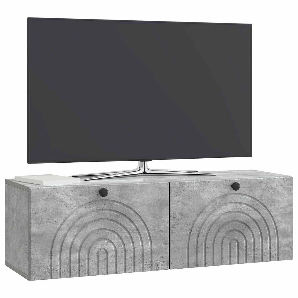 vidaXL Szafka RTV montowana na ścianie Betonowy szary 98 x 31 x 30 cm